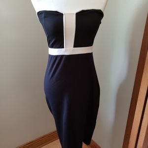 Express Womens Strapless black and white Dress